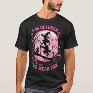 Pink Witch Halloween Costume Breast Cancer T-shirt
