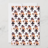 Pink Witch Halloween Verjaardag Kaart (Achterkant)