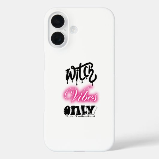Pink Witch Vibes Only Halloween Typografie Vrouw Case-Mate iPhone Case (Achterkant)