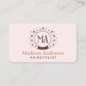 Pink Witchy Monogram Haarstylist Visitekaartje (Voorkant)
