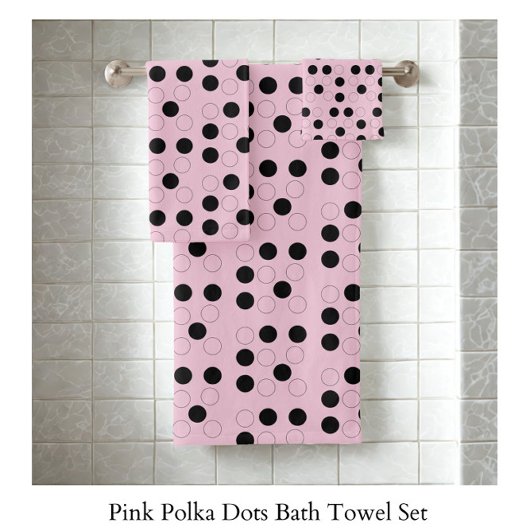 Pink with Circles Bad Handdoek