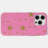 Pink with Gold Stars Case-Mate iPhone Case (Achterkant (horizontaal))