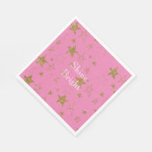 Pink with Gold Stars Servet (Hoek)