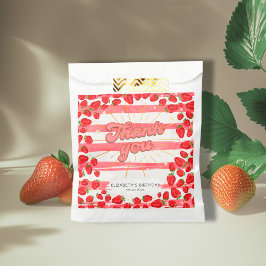 PInk Witte Bloemen Bedankt Red Strawberry Party Bedankzakje