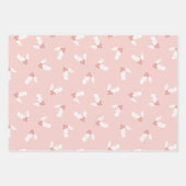 PINK & WITTE HOLIDAY MISTLETOE HEARTS SNOWFLAKS INPAKPAPIER VEL (Voorkant 2)