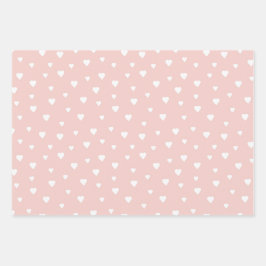 PINK & WITTE HOLIDAY MISTLETOE HEARTS SNOWFLAKS INPAKPAPIER VEL