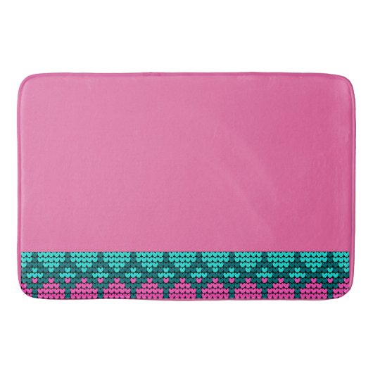 PInk Witte Noorse grens Badmat (Voorkant)