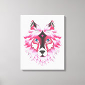 Pink Wolf Canvas Afdruk (Voorkant)
