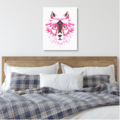 Pink Wolf Canvas Afdruk (Insitu (Slaapkamer))