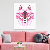 Pink Wolf Canvas Afdruk (Insitu (Woonkamer))
