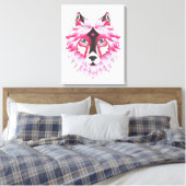 Pink Wolf Canvas Afdruk (Insitu (Slaapkamer))