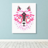 Pink Wolf Canvas Afdruk (Insitu (Houten vloer))