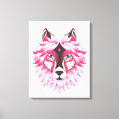 Pink Wolf Canvas Afdruk (Voorkant)