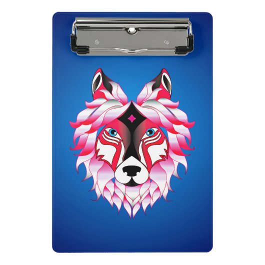 Pink Wolf Head artwork-24531 Mini Klembord (Voorkant)