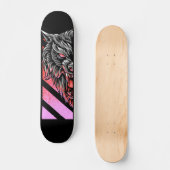 Pink Wolf Head  Persoonlijk Skateboard (Voorkant)