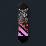 Pink Wolf Head Persoonlijk Skateboard<br><div class="desc">Dit ontwerp kan worden gepersonaliseerd door de aanpassingsoptie te kiezen om tekst toe te voegen of andere veranderingen aan te brengen. Als dit product de optie heeft om het ontwerp naar een ander object over te brengen, moet u het ontwerp zo nodig aanpassen. Neem contact met me op colorflowcreations@gmail.com als...</div>