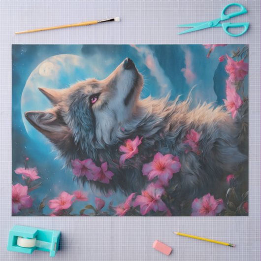 Pink Wolf Tissuepapier (Craft)