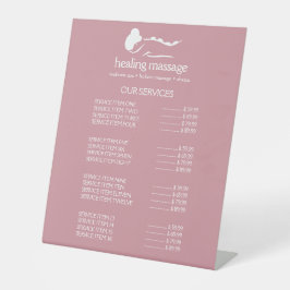 PINK WOMAN STONE MASSAGE Wellness Day Spa Reclamebord Met Voetstuk