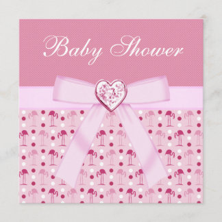 Pink Wonderland Flamingos Baby shower Invites Kaart