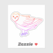 Pink Woodland Bird Leuke Uil Sticker (Vel)