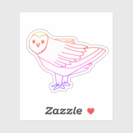 Pink Woodland Bird Leuke Uil Sticker