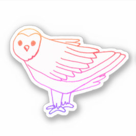 Pink Woodland Bird Leuke Uil Sticker
