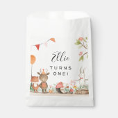 Pink Woodland Birthday Party Bedankzakje (Voorkant)