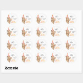 Pink Woodland Birthday Party Ronde Sticker (Vel)