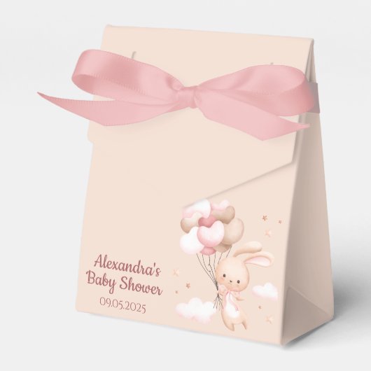 Pink Woodland Bunny Rabbit Baby shower Bedankdoosjes (Voorkant Zijde)