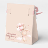 Pink Woodland Bunny Rabbit Baby shower Bedankdoosjes (Achterkant)