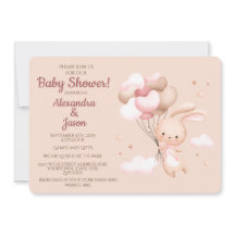 Pink Woodland Bunny Rabbit Baby shower