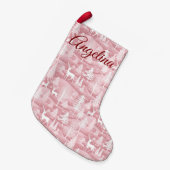 Pink Woodland Christmas Stocking Kleine Kerstsok (Voorkant (Hangend))