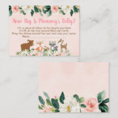 Pink Woodland Floral Hoe groot is het Belly Game v Informatiekaartje (Voorkant / Achterkant)