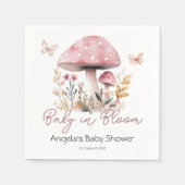 Pink Woodland Mushroom Baby shower Servet (Voorkant)