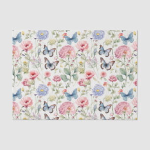 Pink Woodland Vlinders en Bloemen Decoupage Tissuepapier