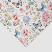 Pink Woodland Vlinders en Bloemen Decoupage Tissuepapier (Detail)
