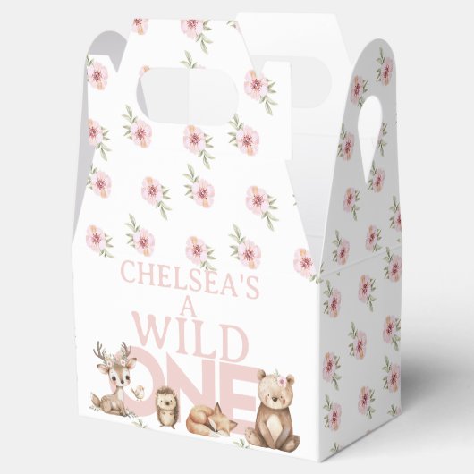 Pink Woodland Wild Een 1e Verjaardag Bedankdoosjes (Geopend)
