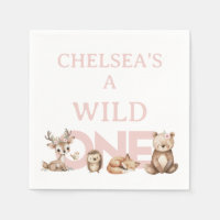 Pink Woodland Wild Een 1e Verjaardag