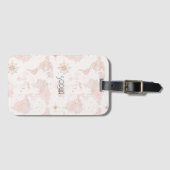 Pink World Map Bagagelabel (Voorkant (horizontaal))