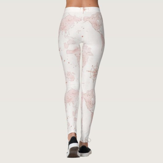 Pink World Map Leggings (Achterkant)