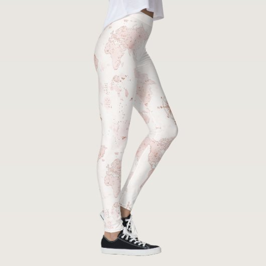 Pink World Map Leggings (Rechts)