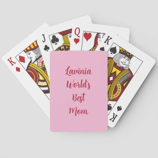 Pink World's Best Mom Card Deck Pokerkaarten (Achterkant)