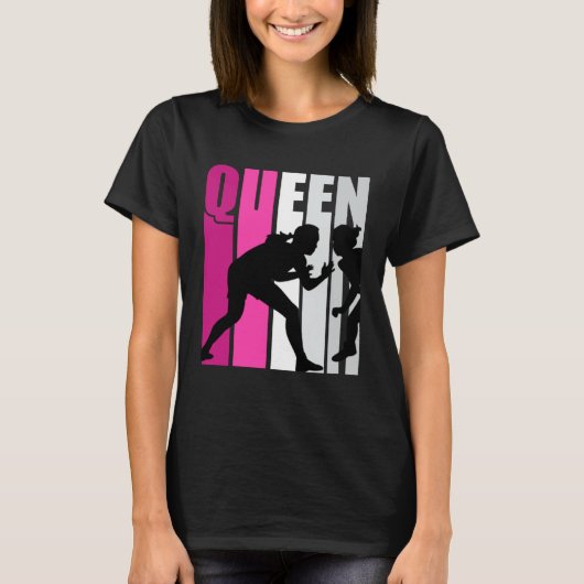 Pink Wrestling Queen Wrestler Praktijk Dochter T-shirt (Voorkant)