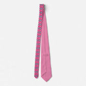 PInk X O Kusses Knuffels Patroon Leuk Romantisch Stropdas (Achterkant)