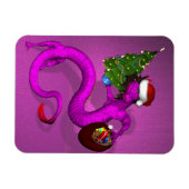 Pink Xmas Dragon Magneet (Horizontaal)
