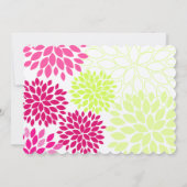 Pink Yarrow Floral Chrysanthemum Wedding Invites Kaart (Achterkant)