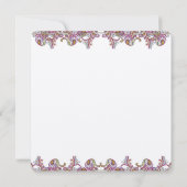 Pink Yarrow  Paisley Wedding Invitation Kaart (Achterkant)