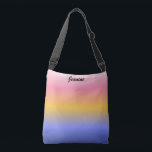 Pink Yellow and Blue Gradient Crossbody Tas<br><div class="desc">Pink shades into yellow, which shades into blue on this beautiful crossbody bag. Perfect for spring or summer, for shopping, at the office, or at school.</div>