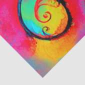 PINK YELLOW BLAUW WHIMSICAL FLOWERS Fantasy Floral Tissuepapier (Detail)