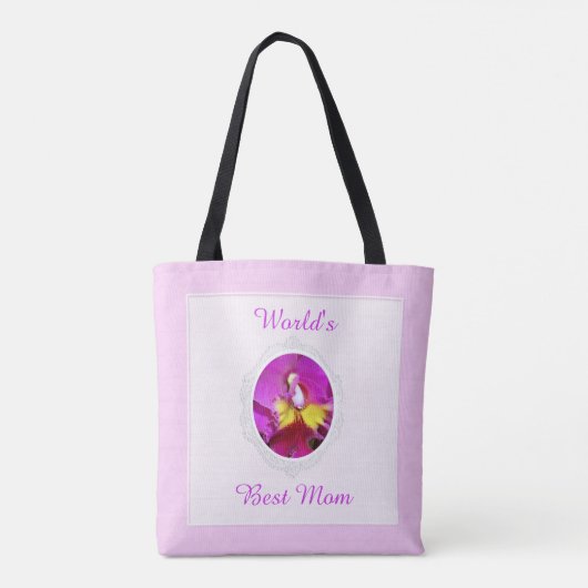 Pink Yellow Cattleya Orchid Moederdag Canvas tas (Achterkant)